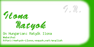 ilona matyok business card